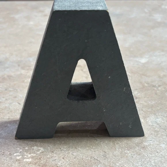 Decorative Letter 'A' Home Art Accent in Charcoal Gray - Picture 2 of 8